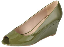 Forever Link Women's Peep Toe Slip On Wedge Pump