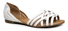 Paprika Womens SCORIA Woven Pattern Leather Synthetic Sole d'Orsay Flat Sandals