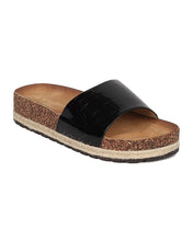 Women Patent Footbed Sandal - Reptile Slide - Molded Footbed Slipper - GH93 By Nature Breeze