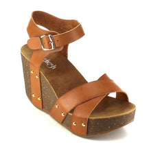 Refresh Mara-05 Womens Ankle Strap Comfort Criss Cross Platform Wedge Sandals