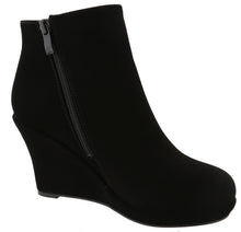 Top Moda Women's Closed Toe Side Zip Platform Wedge Ankle Bootie