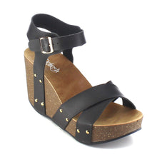 Refresh Mara-05 Womens Ankle Strap Comfort Criss Cross Platform Wedge Sandals