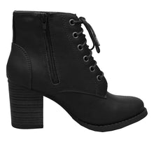 Cambridge Select Women's Zipper Lace Up Chunky Heel Ankle Bootie