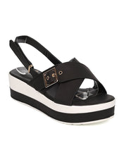 Women Leatherette Platform Wedge Sandal - Two Tone Wedge - Slingback Heel Sandal - GH62 By Nature Breeze