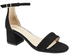 Bella Marie Women's Braided Strappy Open Toe Block Heel Sandal