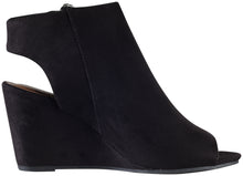 Delicious by Soda Women's Hyatte Peep Toe Open Back Zip Wedge Bootie