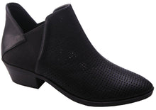 Betani Women's Western Geometric Cut Out Chunky Stacked Heel Ankle Bootie