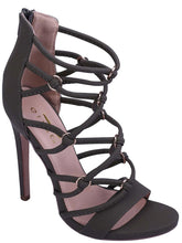Glaze Women's Gladiator Caged Strappy Open Toe Heeled Sandal