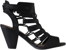 City Classified Womens Fashion Awesome Gladiator Strappy Chunky Block Heel Synthetic Lightly Padded Insole Sandals