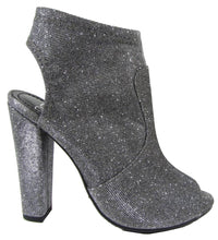 Delicious Peep Toe Open Back Heel Stacked Platform Chunky Heel Bootie