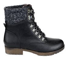 Refresh Women's Wynne-07 Knit Cuff Lace Up Combat Winter Boot
