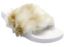 Wild Diva Women's Faux Fur Flip Flop Slide Flat Sandal