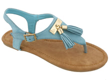 Top Moda Women's Grommet Tassel Fringe Flat Thong Sandal