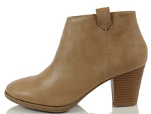 Soda Women's Zenith Faux Leather Cowboy Western Round Toe Chunky Heel Pull On Tab Ankle Boot