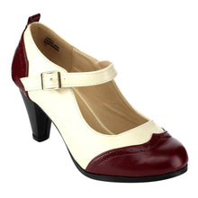 Chase & Chloe Dora-2 Women's Round Toe Two Tone Mary Jane Pumps