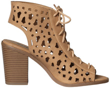 Soda Women's Zuba Cutout Lace Up Bootie