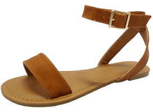 Wild Diva Women's Strappy Ankle Wrap Flat Sandal