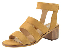 Bella Marie Women's Strappy Block Heel Velcro Sandal