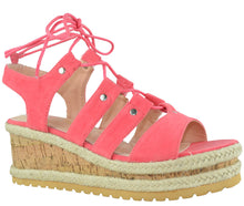 Chase & Chloe Women's Lace Up Cork Platform Wedge Sandal