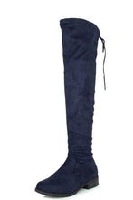Forever Link Womens Over Knee High Drawstring Tie Lace Up Chunky Thick Heel Boots