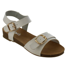 Refresh IE26 Women's Metallic Buckle Ankle Strap Flat Beach Sandal