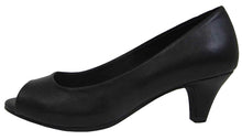 City Classified Comfort Women's Open Peep Toe Low Kitten Heel Pump