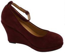Top Moda Women's Ankle Strappy Round Closed Toe Platform Wedge