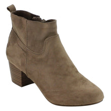 Breckelles GK54 Women Faux Suede Round Toe Chunky Heel Ankle Bootie