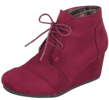 Forever Link Women's Lace Up Hidden Wedge Ankle Bootie