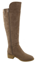 Top Moda Women's Buckle Zipper Over the Knee Riding Low Flat Heel Boot