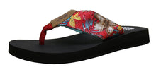 Yellow Box Women's Macnee Hawaiian Print Comfort Foam Wedge Flip Flop Sandal