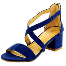 Refresh Footwear Women's Strappy Crisscross Front Zip Back Block Heel Sandal