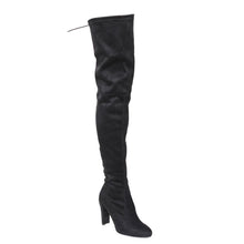 Wild Diva Lounge FF18 Women's Drawstring Stretchy Over The Knee Block Heel Boots
