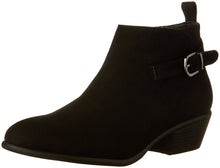 Wild Diva Women's Manny-24 Buckle Stacked Low Heel Ankle Bootie