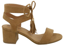 Top Moda Women's Tassel Stacked Block Heel Gladiator Sandal
