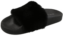 Top Moda Women's Faux Marabou Fur Slide Flip Flop Sandal