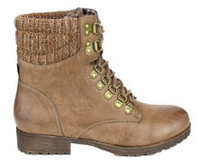 Refresh Women's Wynne-07 Knit Cuff Lace Up Combat Winter Boot