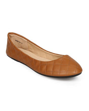 Refresh EE11 Women Quilted Leatherette Round Toe Slip On Ballet Flat