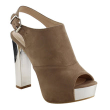 Reneeze AF75 Women's Platform Slingback Ankle Strap Metallic Block Heels