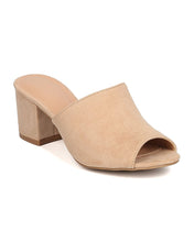 Women Faux Suede Chunky Heel Mule - Casual, Everyday, Dressy - Peep Toe Pump - GC40 By Wild Diva