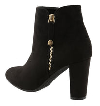 Top Moda Women's Closed Round Toe Zipper Chunky Stacked Block Heel Ankle Bootie