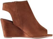 Delicious by Soda Women's Hyatte Peep Toe Open Back Zip Wedge Bootie