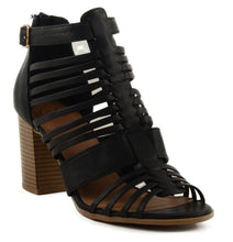 Women's Delicious Desert Strap Bound Block Heel w/ Back Zipper