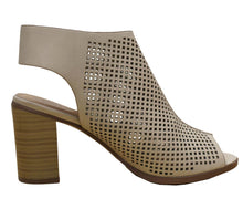Cambridge Select Women's Laser Cut Slingback Stacked Heel Pump Bootie