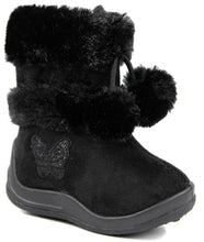 Kali Footwear Little Girl's Zello Glitter Pom Pom Boots