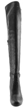 Refresh Footwear Women's Over the Knee Buckle Chunky Stacked Heel Dress Boot