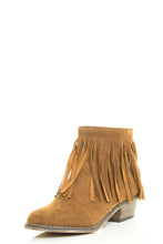 Breckelle's Womens Almond Toe Fringe Tassel Chunky Heel Cowboy Mid Calf Ankle Bootie