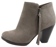 Soda FE69 Women's Classic Fringes Side Zipper Stacked Block Heel Ankle Booties