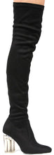 Cape Robbin Fay-2 Over The Knee Stretch Glass Heel Thigh High Boots