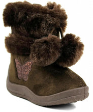 Kali Footwear Little Girl's Zello Glitter Pom Pom Boots